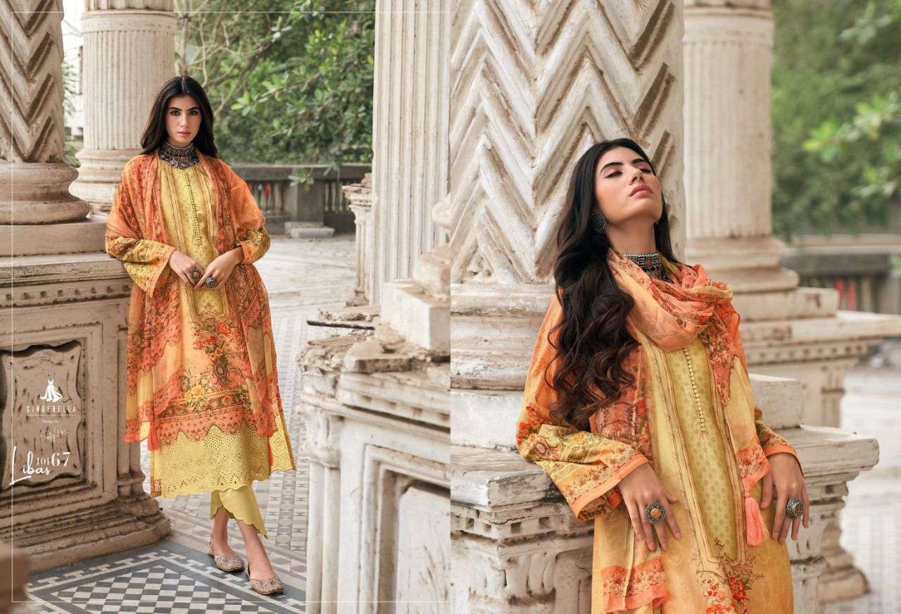 Pak Libas By Cinderella 10160 To 10167 Series Designer Festive Suits Beautiful Stylish Fancy Colorful Party Wear & Occasional Wear Pure Lawn Cotton Dresses At Wholesale Price
