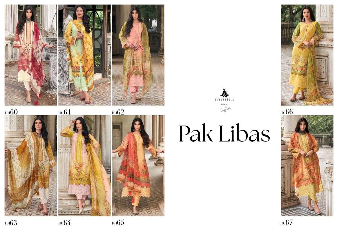 Pak Libas By Cinderella 10160 To 10167 Series Designer Festive Suits Beautiful Stylish Fancy Colorful Party Wear & Occasional Wear Pure Lawn Cotton Dresses At Wholesale Price