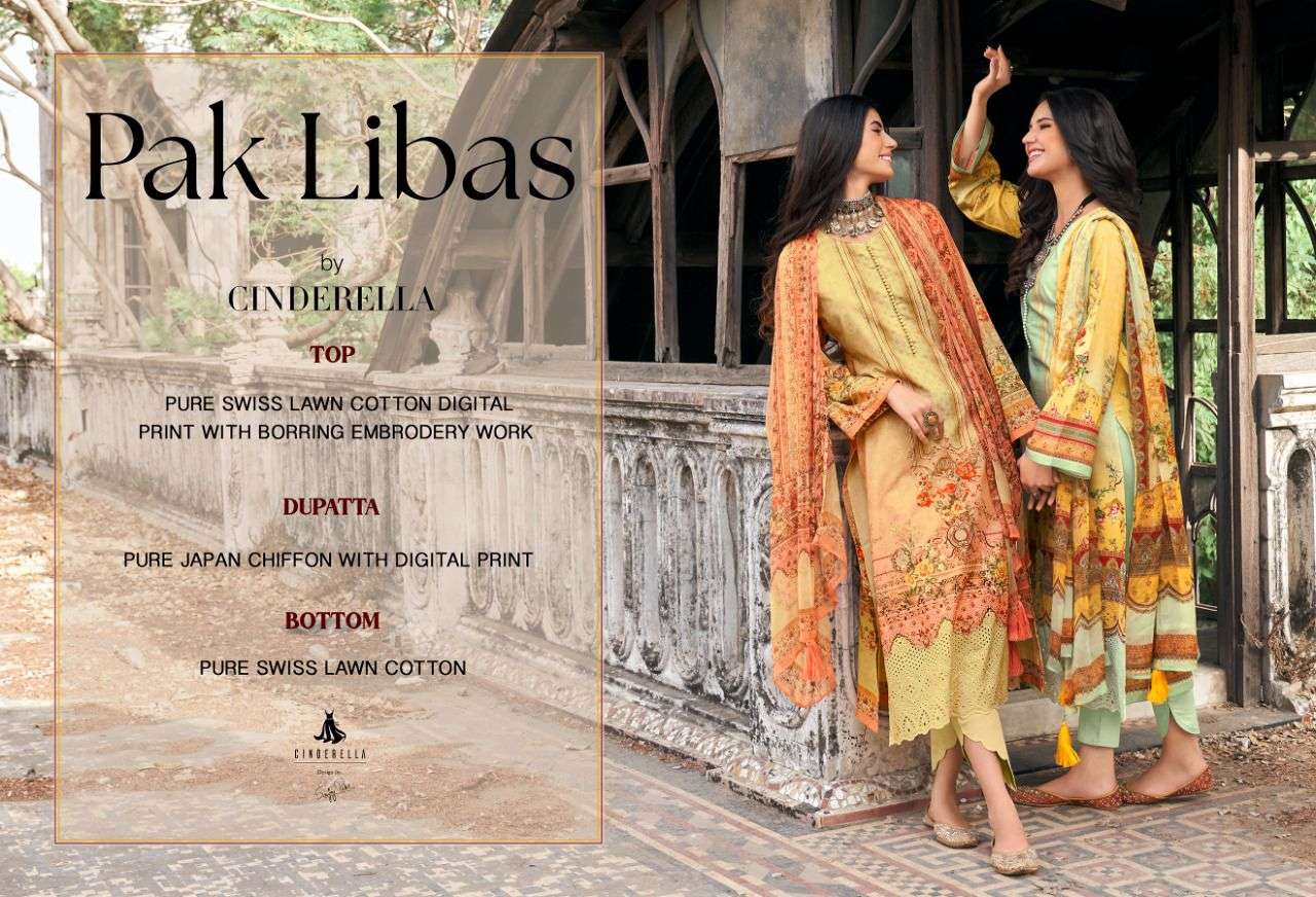 Pak Libas By Cinderella 10160 To 10167 Series Designer Festive Suits Beautiful Stylish Fancy Colorful Party Wear & Occasional Wear Pure Lawn Cotton Dresses At Wholesale Price