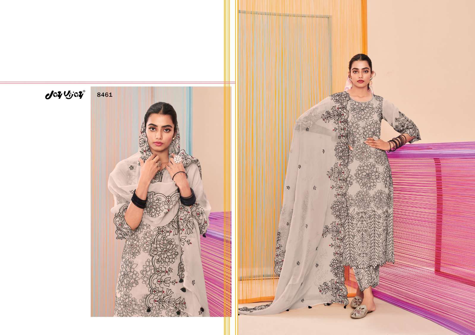 Aasmani Vol-2 By Jay Vijay Prints 8461 To 8468 Series Beautiful Pakistani Suits Colorful Stylish Fancy Casual Wear & Ethnic Wear Pure Silk Print Dresses At Wholesale Price
