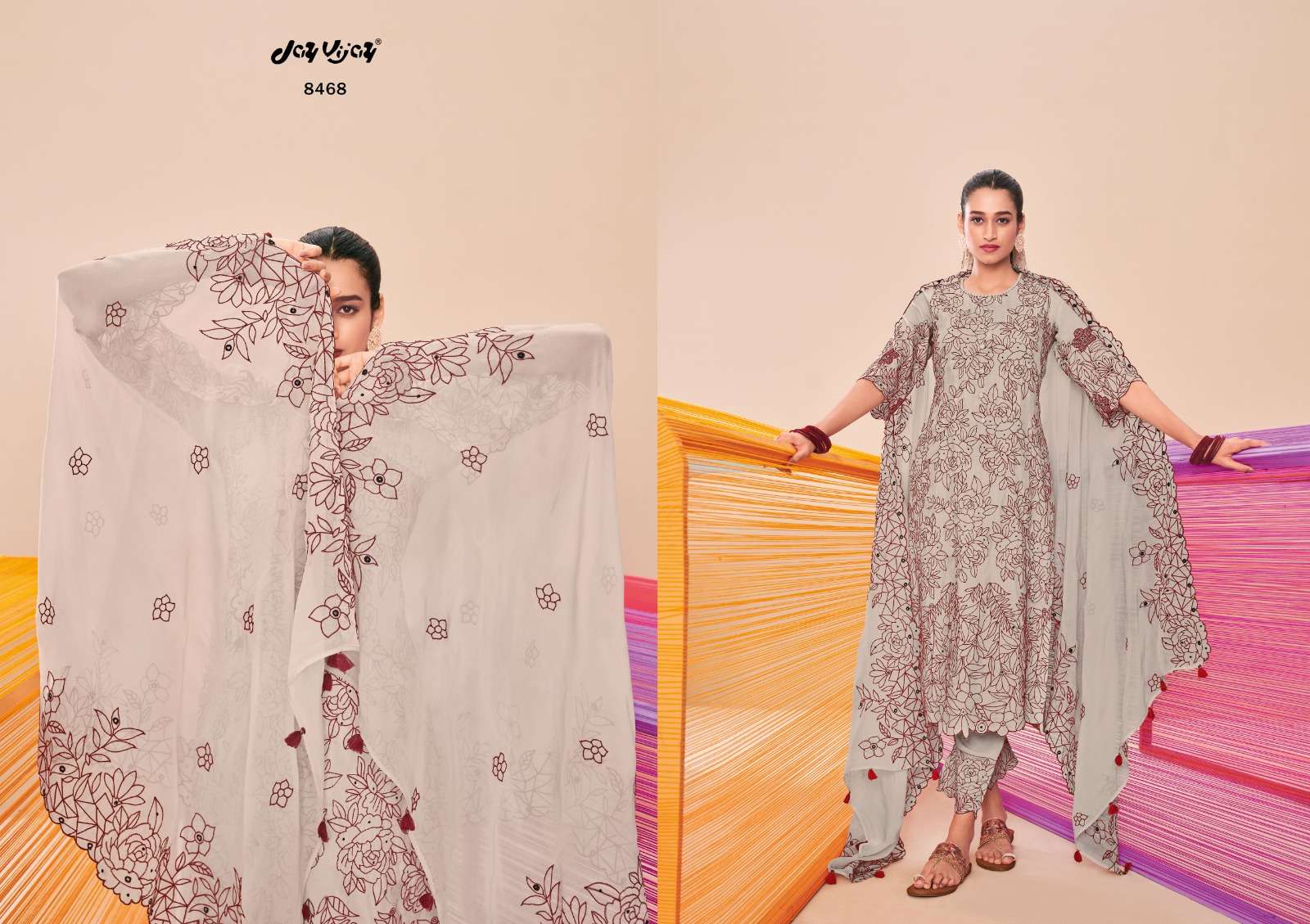 Aasmani Vol-2 By Jay Vijay Prints 8461 To 8468 Series Beautiful Pakistani Suits Colorful Stylish Fancy Casual Wear & Ethnic Wear Pure Silk Print Dresses At Wholesale Price