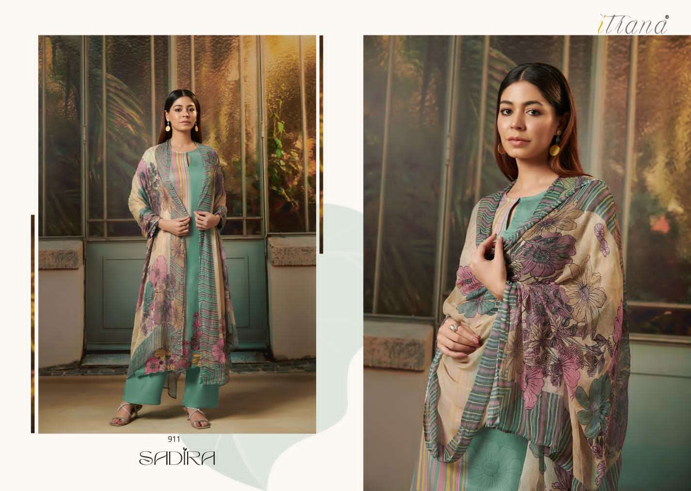 Sadira By Itrana Beautiful Suits Colorful Stylish Fancy Casual Wear & Ethnic Wear Satin Cotton Digital Print With Work Dresses At Wholesale Price