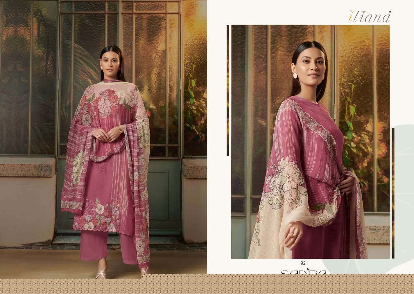 Sadira By Itrana Beautiful Suits Colorful Stylish Fancy Casual Wear & Ethnic Wear Satin Cotton Digital Print With Work Dresses At Wholesale Price