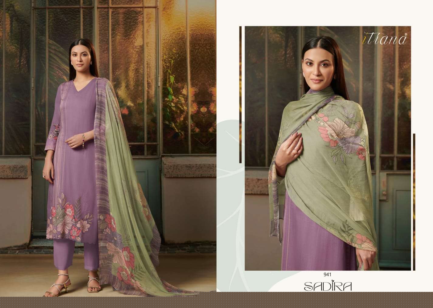 Sadira By Itrana Beautiful Suits Colorful Stylish Fancy Casual Wear & Ethnic Wear Satin Cotton Digital Print With Work Dresses At Wholesale Price