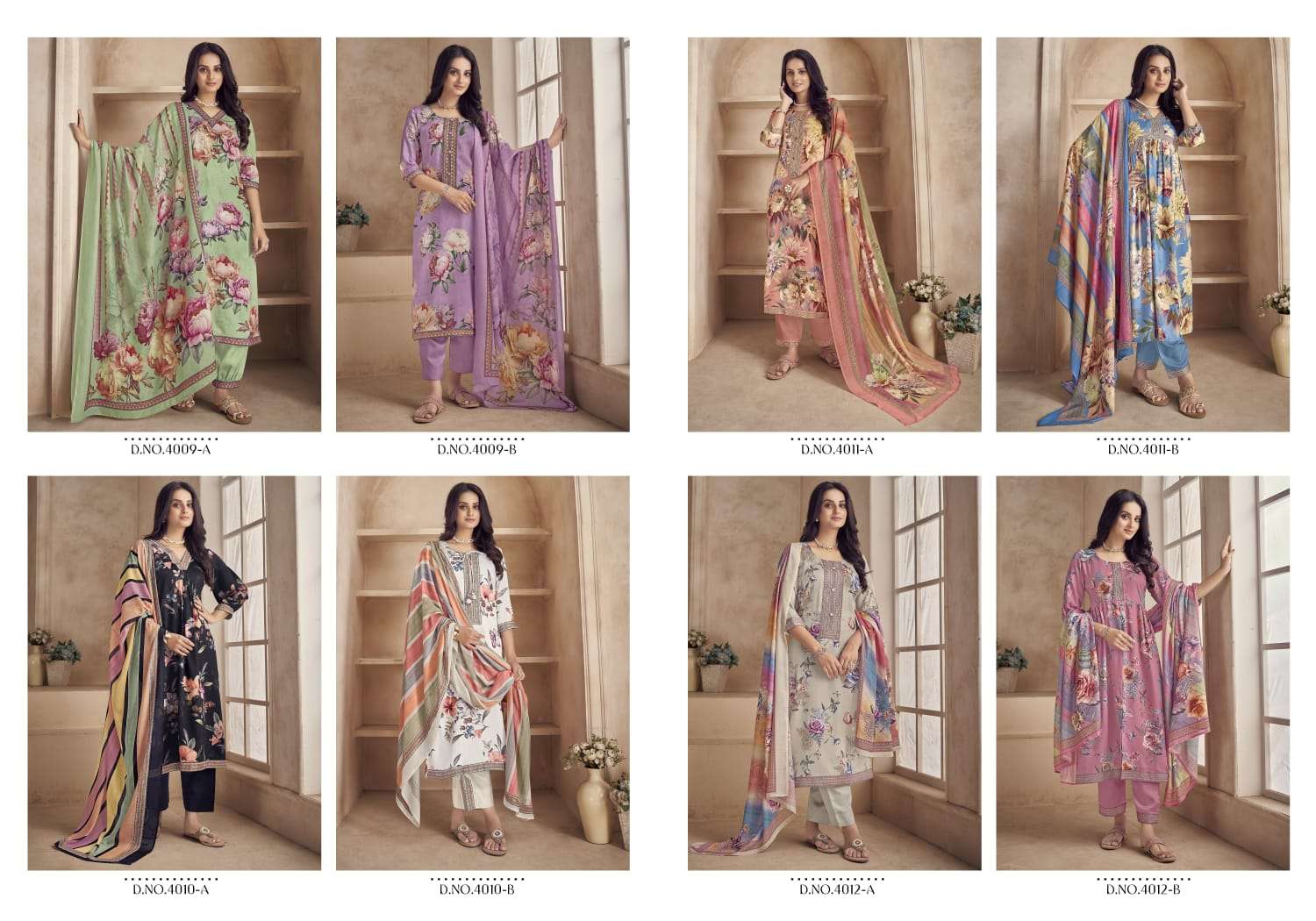 Priniti By Rivaa 4009-A To 4012-D Series Beautiful Stylish Festive Suits Fancy Colorful Casual Wear & Ethnic Wear & Ready To Wear Heavy Jam Satin Print Dresses At Wholesale Price