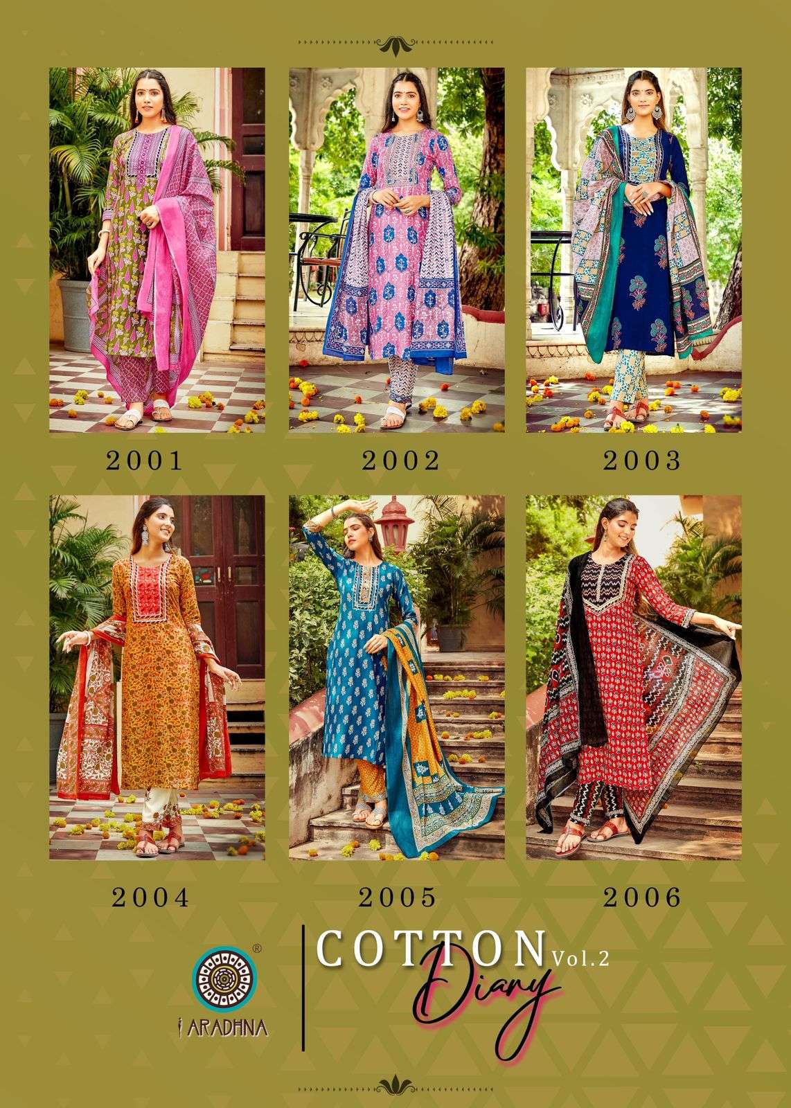 Cotton Diary Vol-2 By Aradhna Fashion 2001 To 2012 Series Beautiful Stylish Festive Suits Fancy Colorful Casual Wear & Ethnic Wear & Ready To Wear Cotton Embroidery Dresses At Wholesale Price