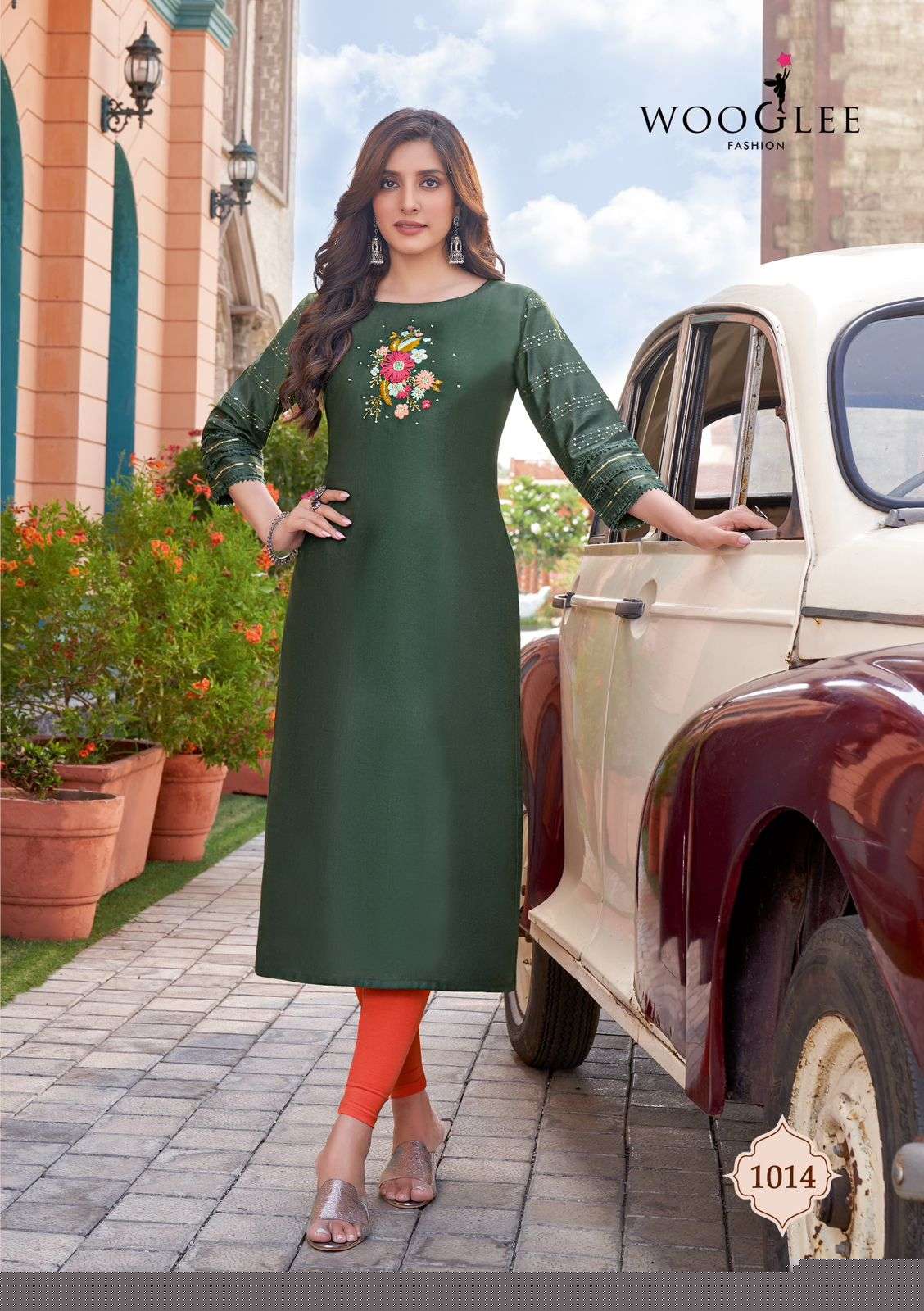Maryam Vol-2 By Wooglee 1014 To 1019 Series Beautiful Stylish Fancy Colorful Casual Wear & Ethnic Wear Viscose Cotton With Work Kurtis At Wholesale Price