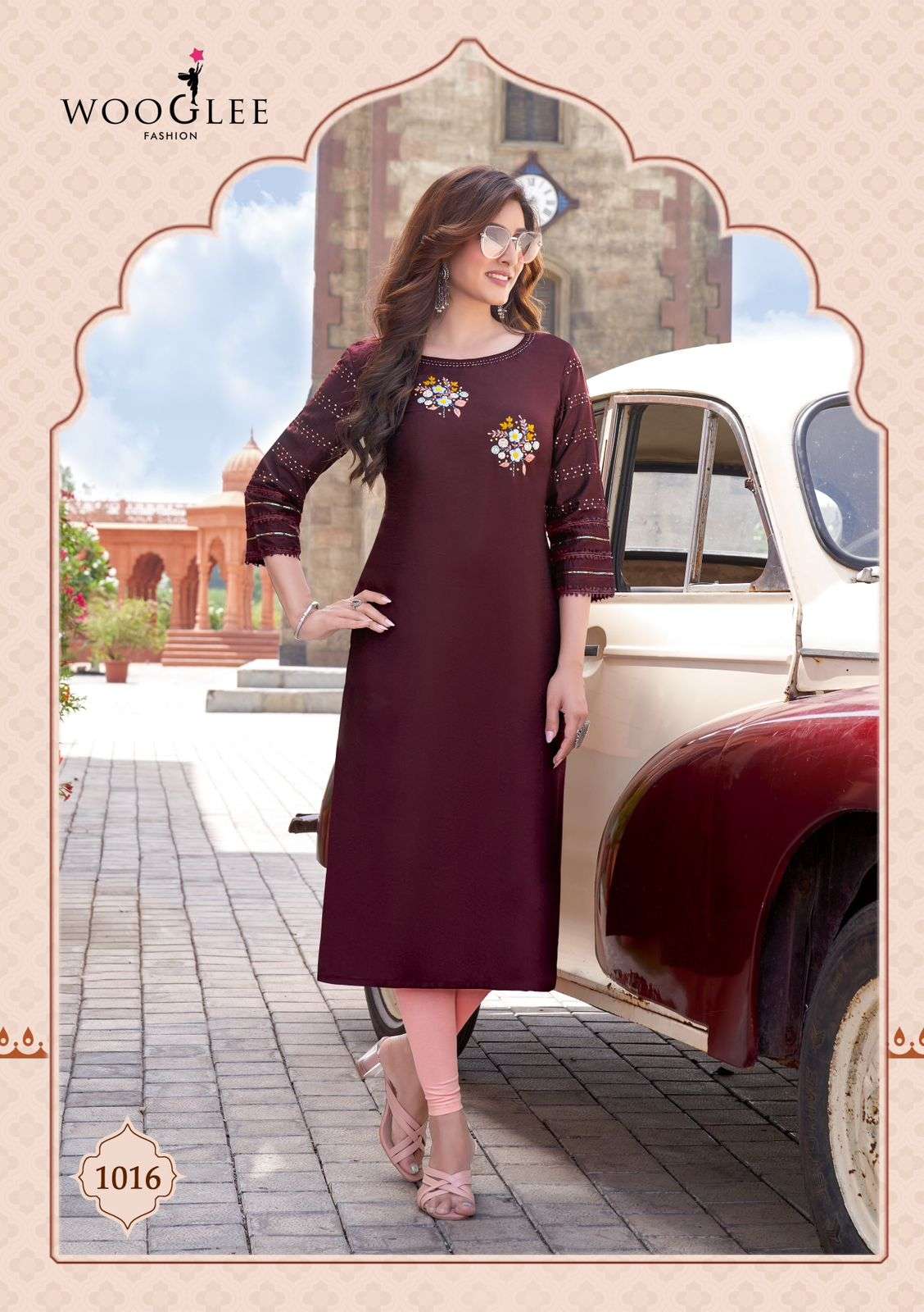 Maryam Vol-2 By Wooglee 1014 To 1019 Series Beautiful Stylish Fancy Colorful Casual Wear & Ethnic Wear Viscose Cotton With Work Kurtis At Wholesale Price
