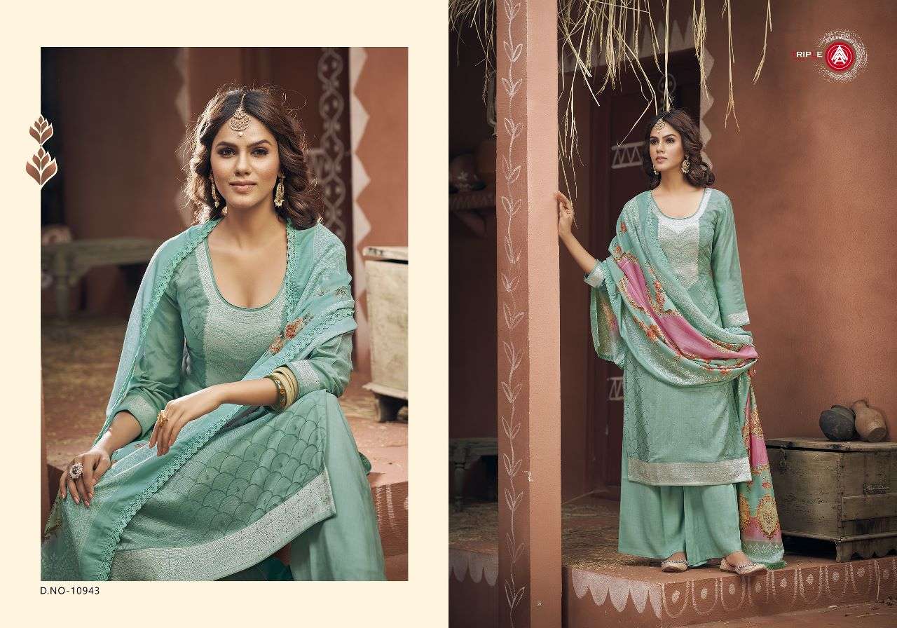 Banno By Triple AAA 10941 To 10946 Series Beautiful Stylish Festive Suits Fancy Colorful Casual Wear & Ethnic Wear & Ready To Wear Pure Muslin Jacquard Dresses At Wholesale Price