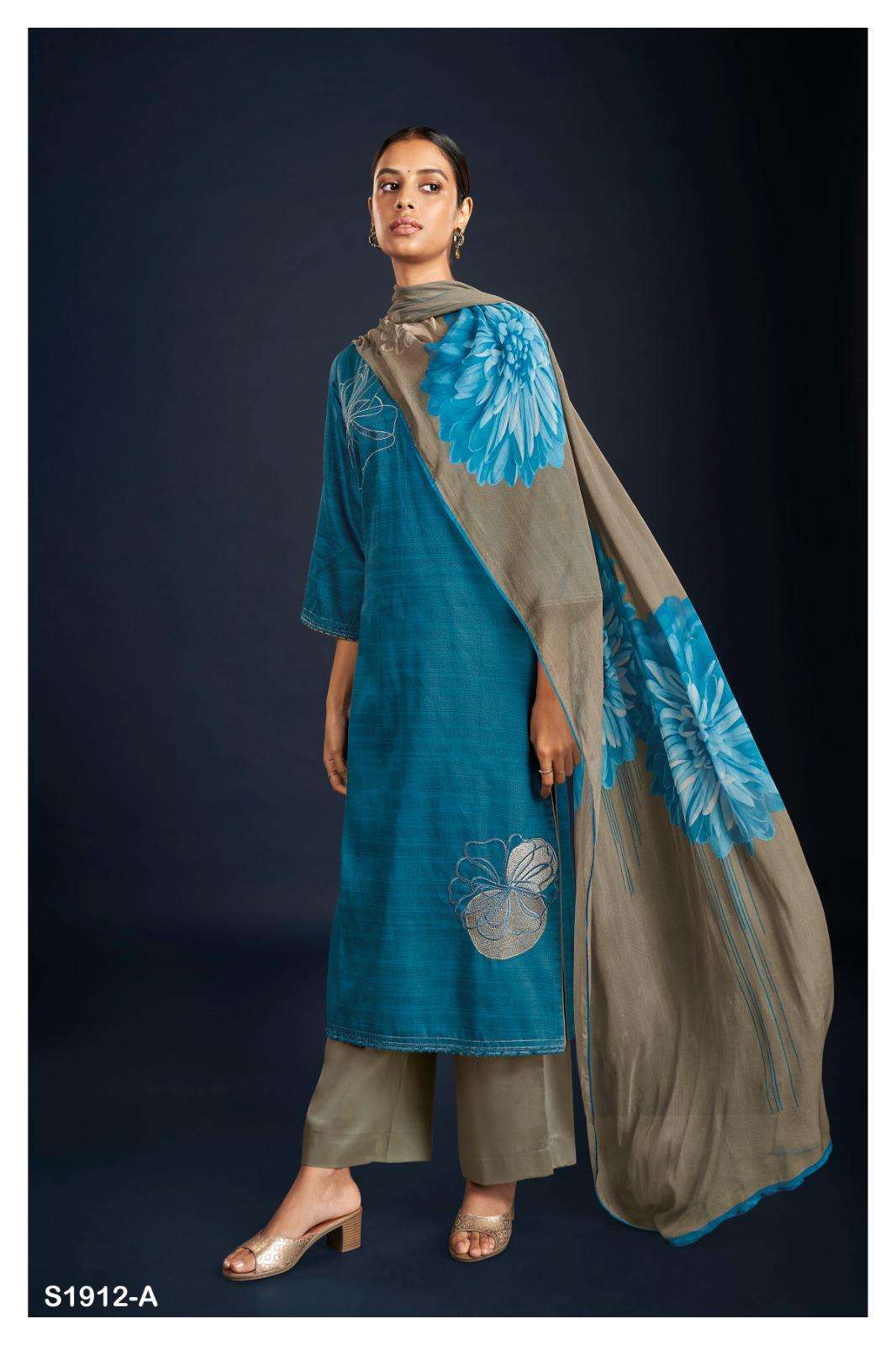 Darpana-1912 By Ganga Fashion 1912-A To 1912-D Series Beautiful Stylish Festive Suits Fancy Colorful Casual Wear & Ethnic Wear & Ready To Wear Cotton Silk Dresses At Wholesale Price