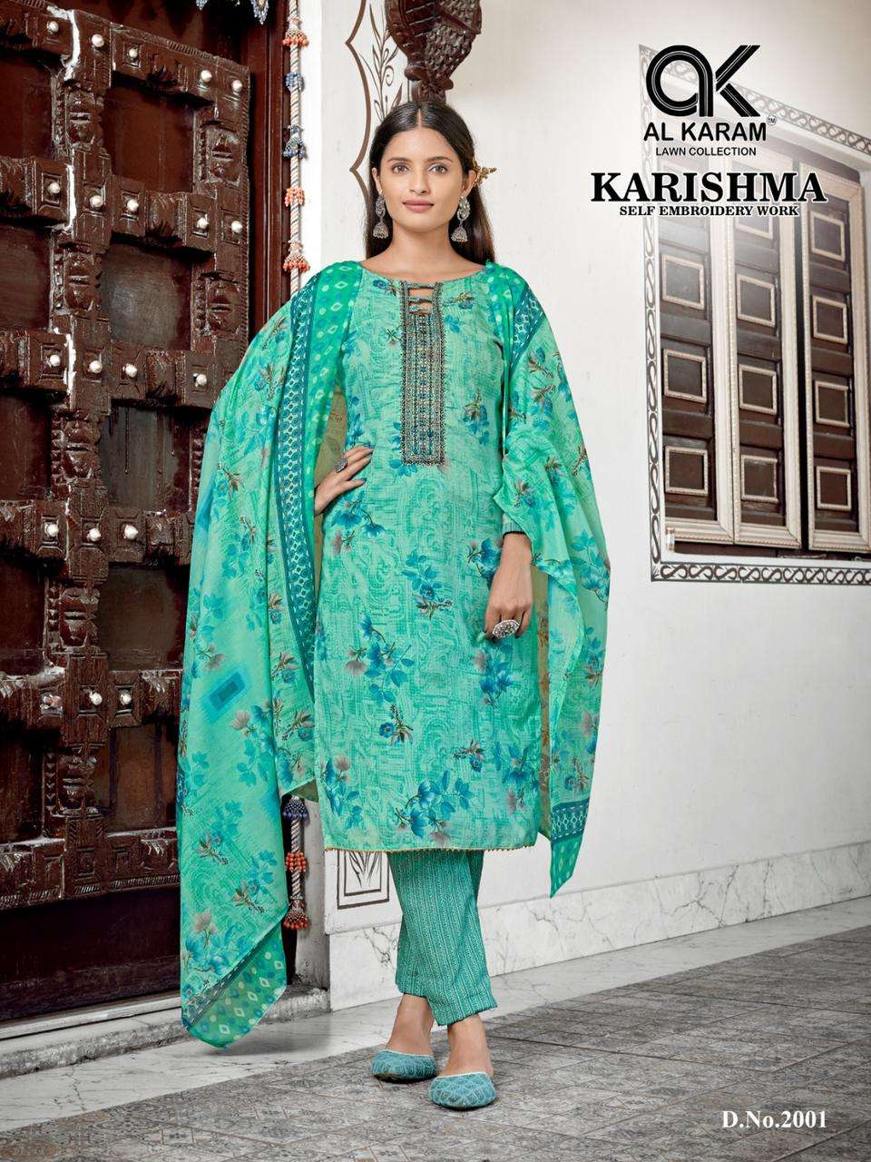 Karishma By Al Karam Lawn Collection 2001 To 2008 Series Beautiful Stylish Festive Suits Fancy Colorful Casual Wear & Ethnic Wear & Ready To Wear Semi Lawn Embroidered Dresses At Wholesale Price