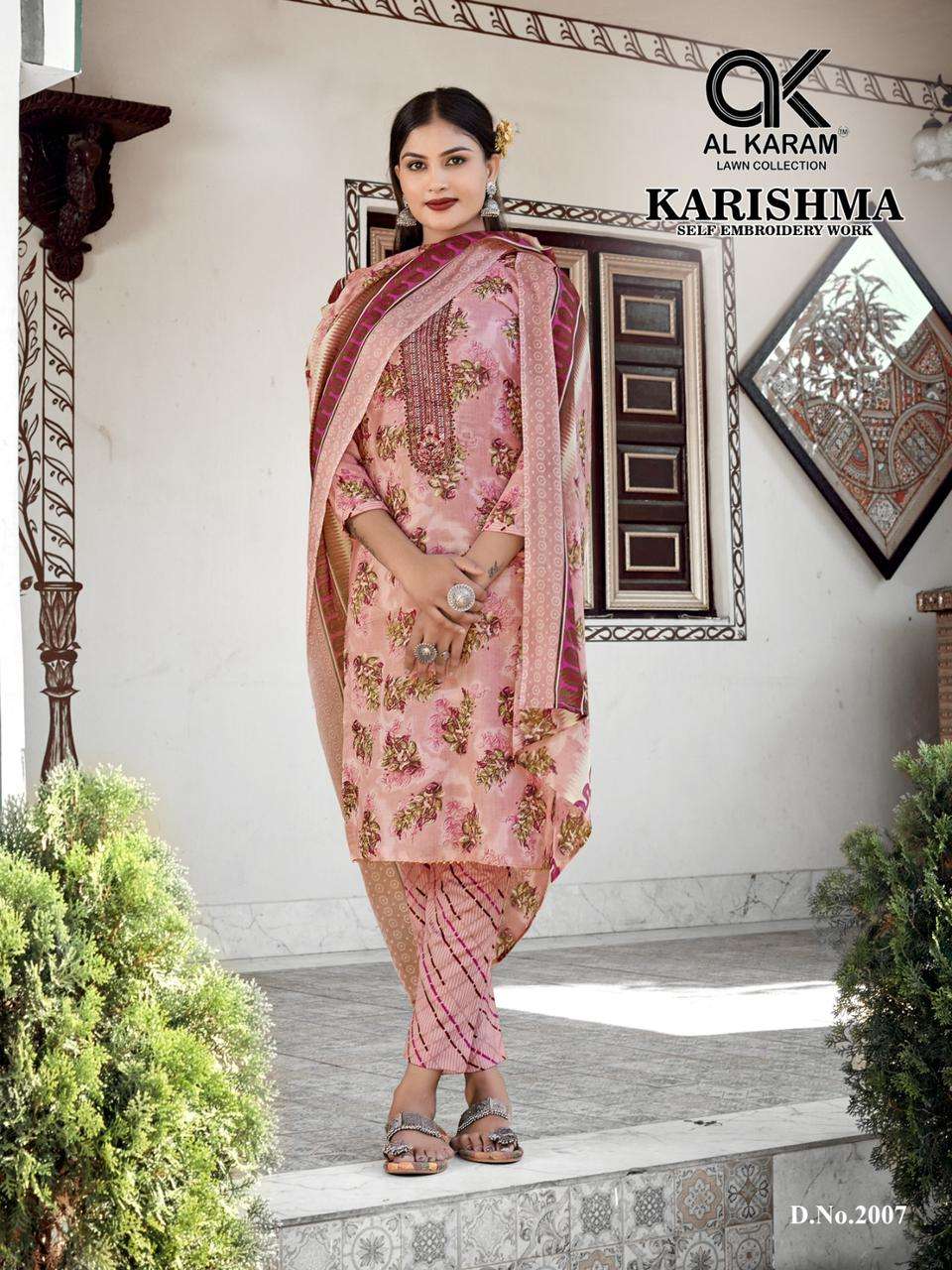 Karishma By Al Karam Lawn Collection 2001 To 2008 Series Beautiful Stylish Festive Suits Fancy Colorful Casual Wear & Ethnic Wear & Ready To Wear Semi Lawn Embroidered Dresses At Wholesale Price