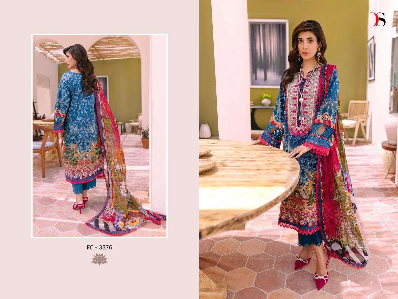 Firdous Classic Lawn-23 By Deepsy Suits 3371 To 3376 Series Beautiful Pakistani Suits Colorful Stylish Fancy Casual Wear & Ethnic Wear Pure Cotton Print With Work Dresses At Wholesale Price