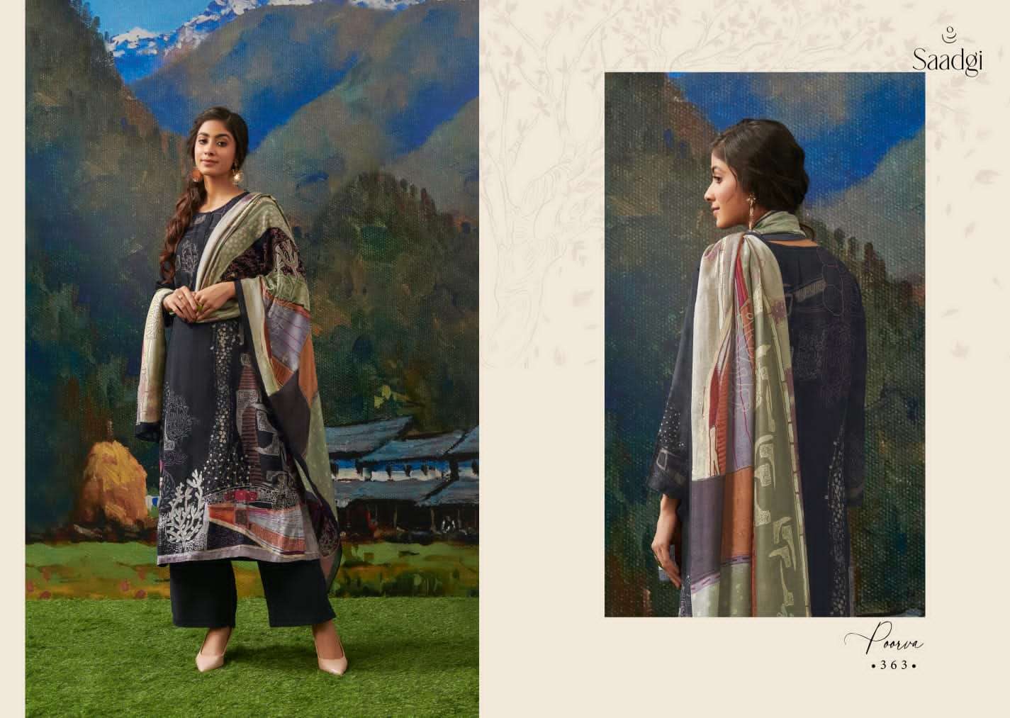 Poorva By Saadgi Beautiful Stylish Festive Suits Fancy Colorful Casual Wear & Ethnic Wear & Ready To Wear Pure Silk Digital Print Dresses At Wholesale Price