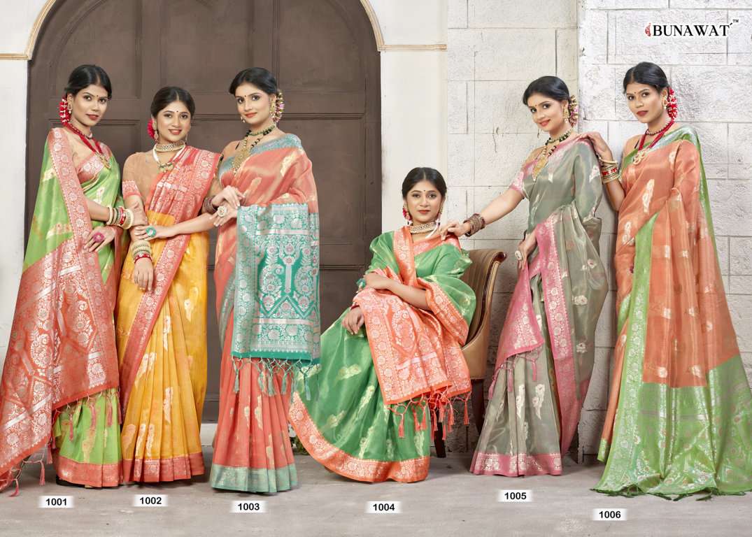 Vibhor By Bunawat 1001 To 1006 Series Indian Traditional Wear Collection Beautiful Stylish Fancy Colorful Party Wear & Occasional Wear Cotton Sarees At Wholesale Price