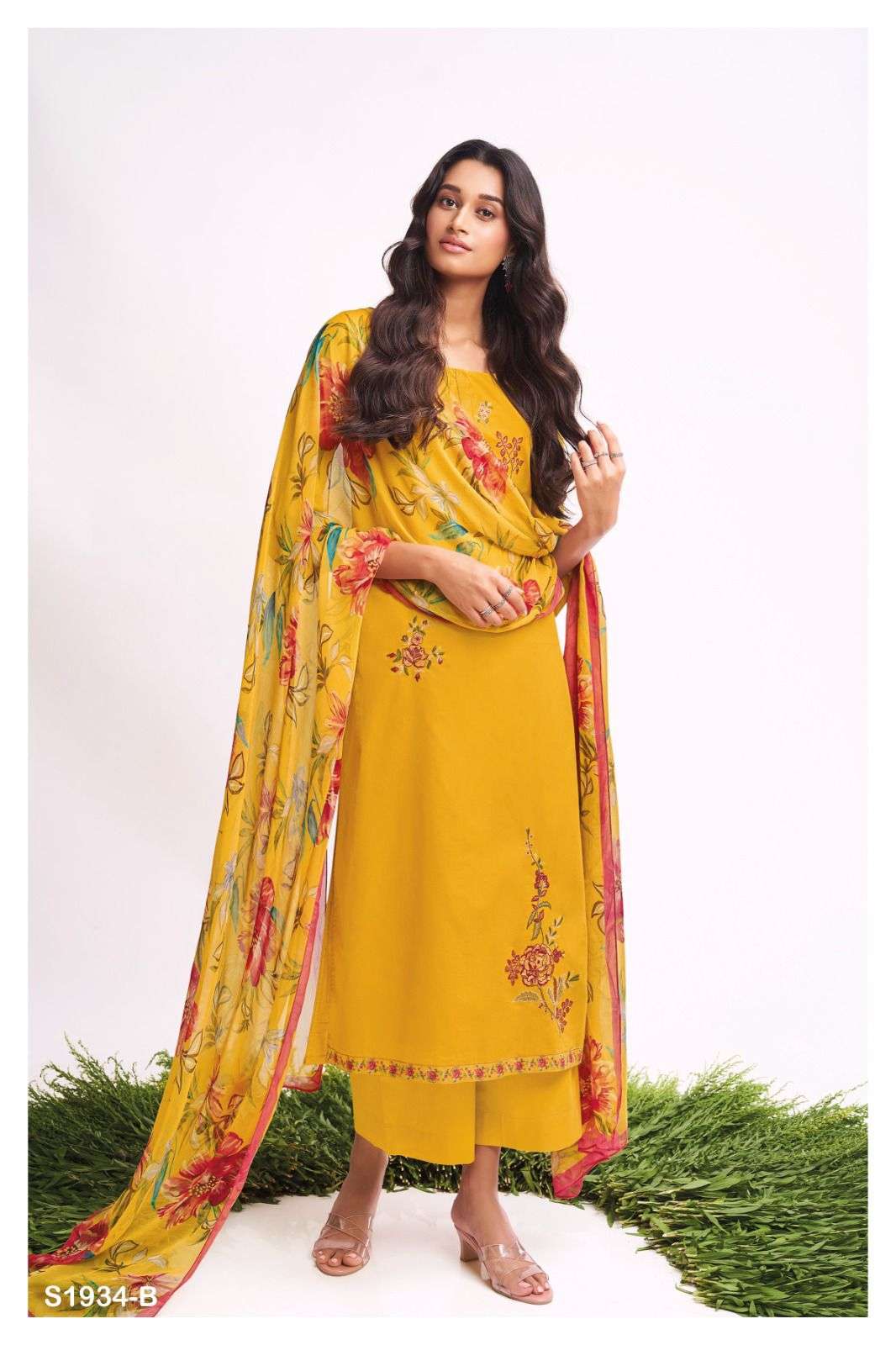 Wishi-1934 By Ganga Fashion 1934-A To 1934-D Series Beautiful Stylish Festive Suits Fancy Colorful Casual Wear & Ethnic Wear & Ready To Wear Cotton Embroidered Dresses At Wholesale Price