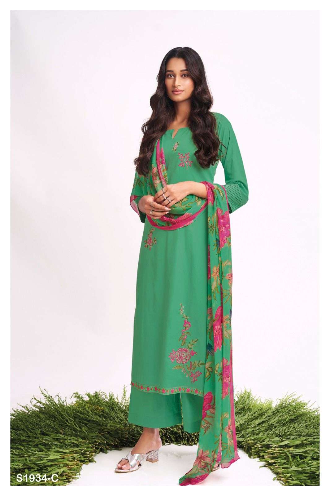 Wishi-1934 By Ganga Fashion 1934-A To 1934-D Series Beautiful Stylish Festive Suits Fancy Colorful Casual Wear & Ethnic Wear & Ready To Wear Cotton Embroidered Dresses At Wholesale Price