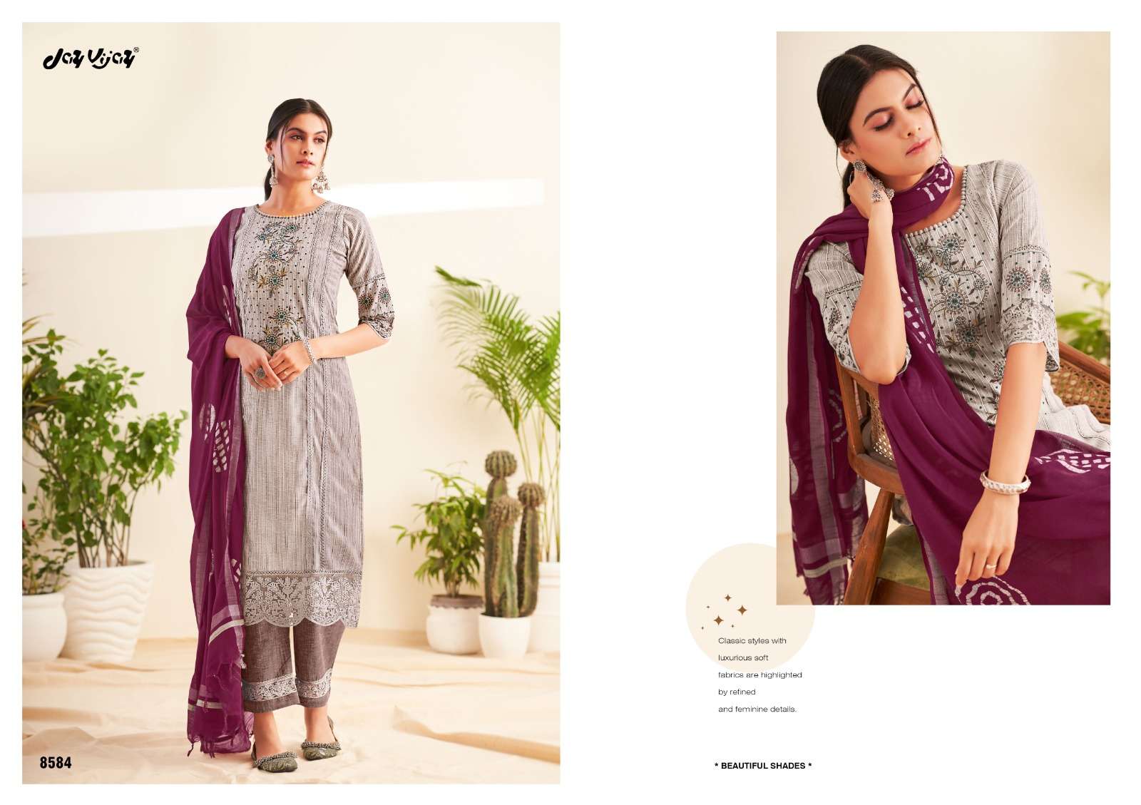 Vaani By Jay Vijay Prints 8581 To 8584 Series Beautiful Pakistani Suits Colorful Stylish Fancy Casual Wear & Ethnic Wear Pure Cotton Print Dresses At Wholesale Price