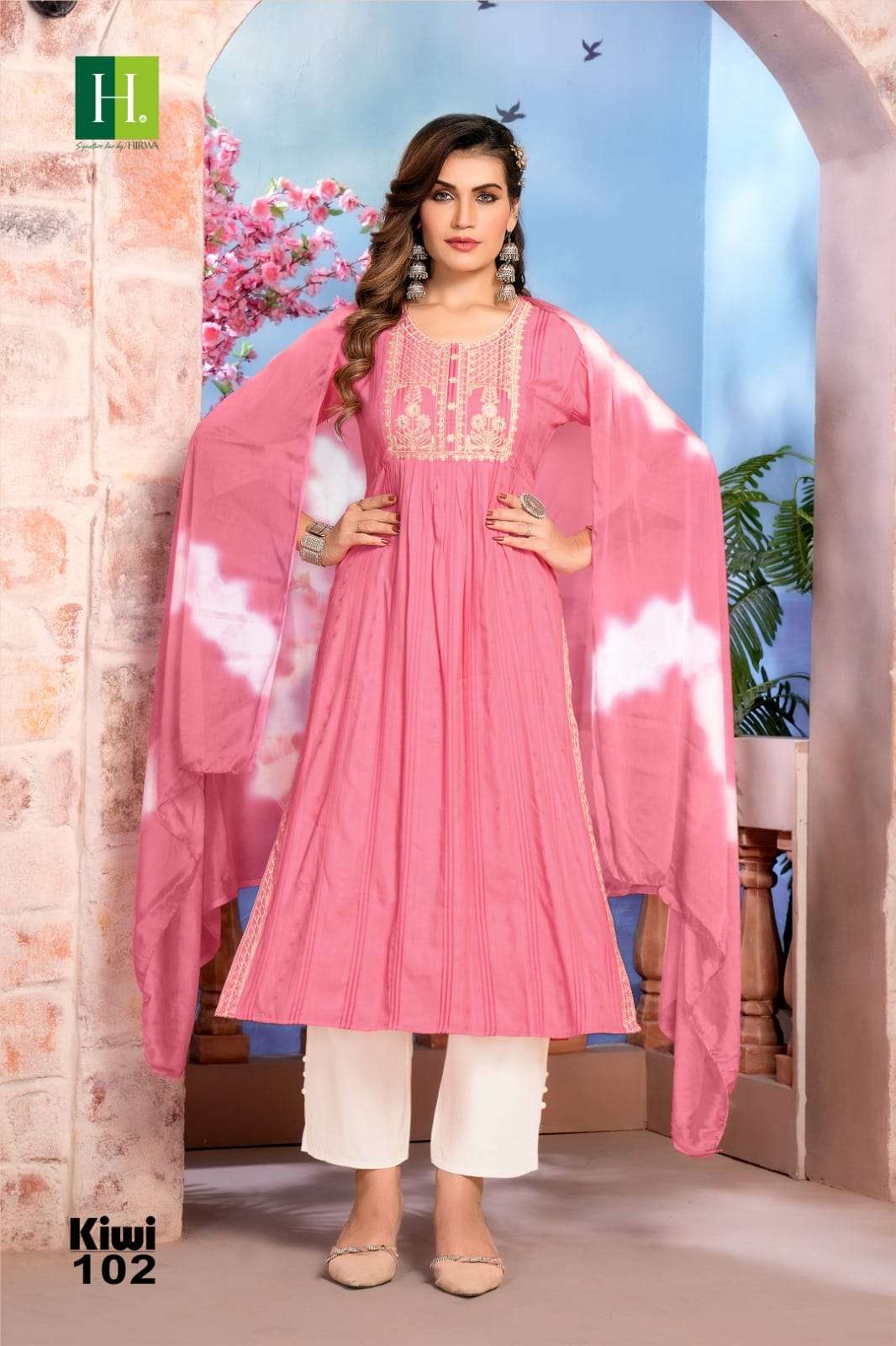 Kiwi By Hirwa 101 To 106 Series Beautiful Festive Suits Colorful Stylish Fancy Casual Wear & Ethnic Wear Viscose Rayon Dresses At Wholesale Price