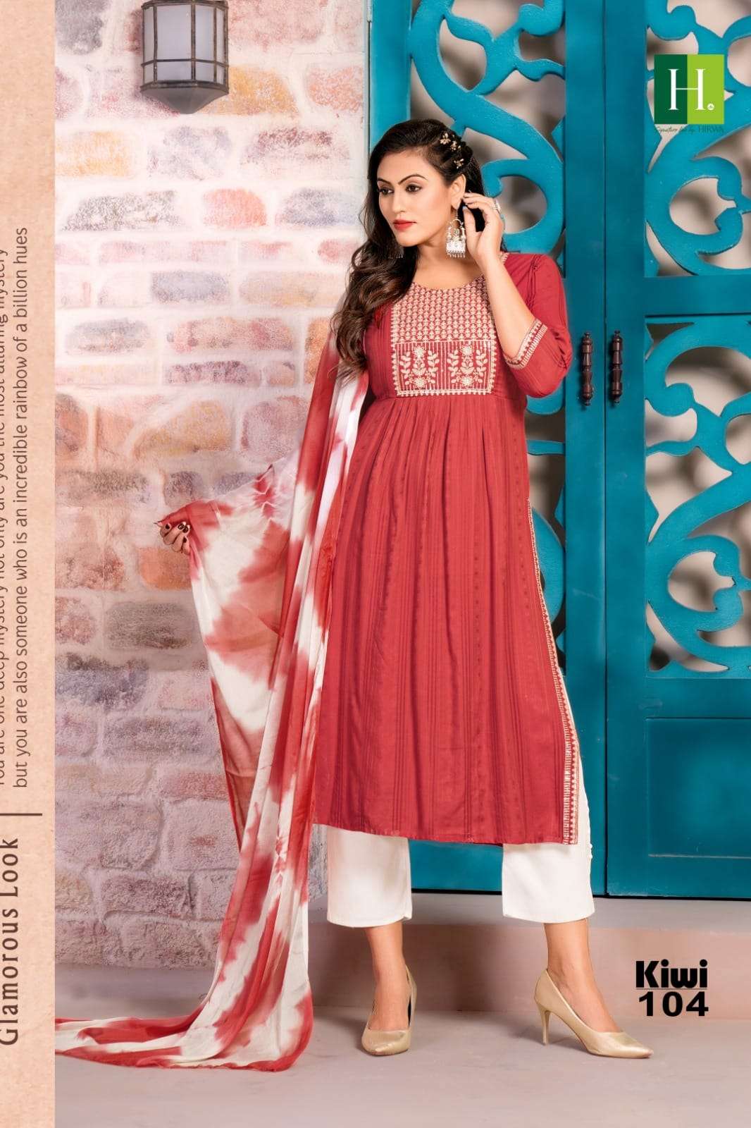 Kiwi By Hirwa 101 To 106 Series Beautiful Festive Suits Colorful Stylish Fancy Casual Wear & Ethnic Wear Viscose Rayon Dresses At Wholesale Price