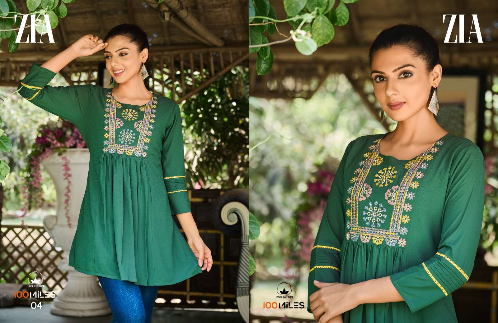 Zia By 100 Miles 01 To 04 Series Beautiful Stylish Fancy Colorful Casual Wear & Ethnic Wear Premium Georgette Tops At Wholesale Price