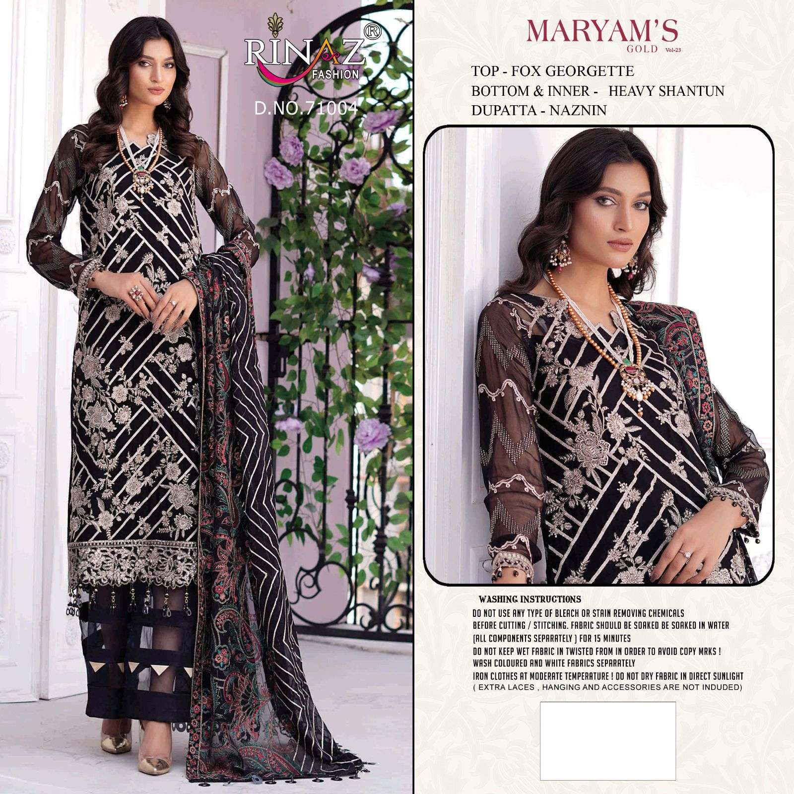 Maryams Gold Vol-23 By Rinaz Fashion 71001 To 71005 Series Beautiful Pakistani Suits Colorful Stylish Fancy Casual Wear & Ethnic Wear Faux Georgette Embroidered Dresses At Wholesale Price