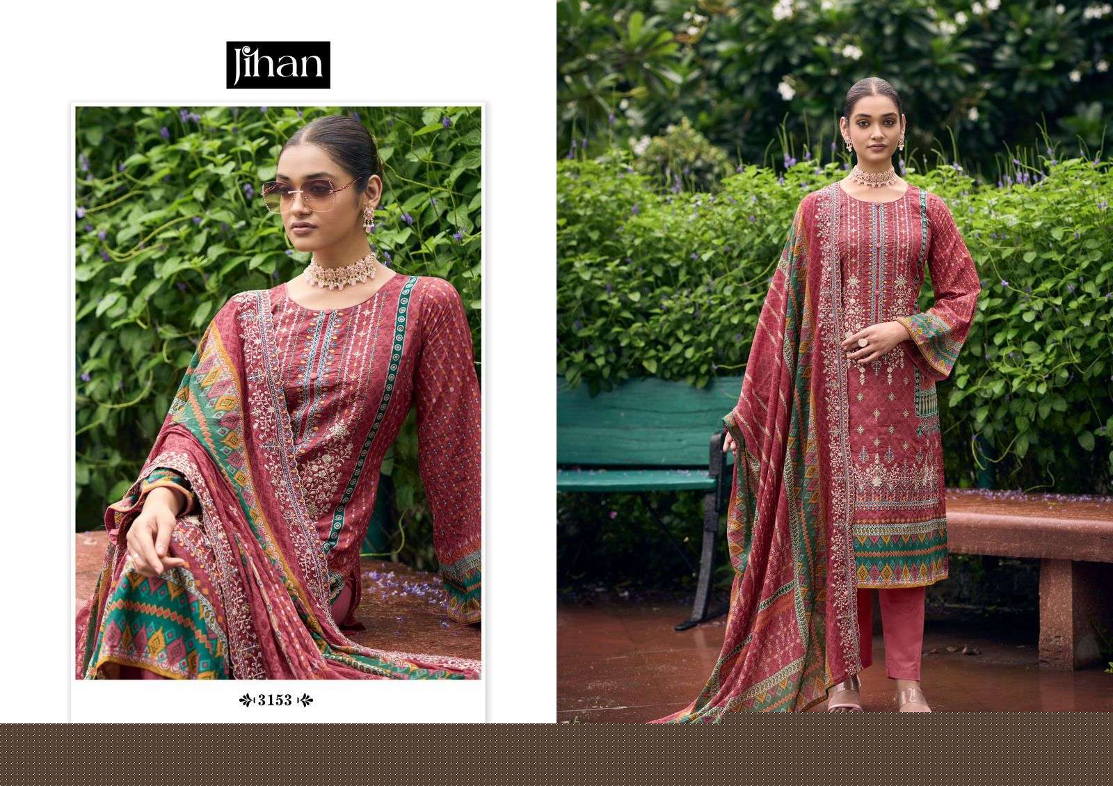 Bin Saeed Vol-4 By Jihan Beautiful Pakistani Suits Colorful Stylish Fancy Casual Wear & Ethnic Wear Lawn Digital Print Dresses At Wholesale Price