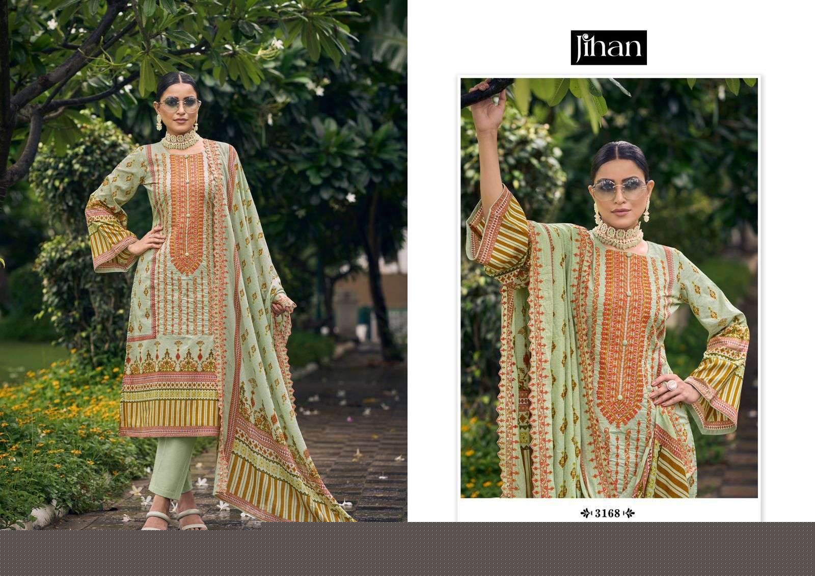 Bin Saeed Vol-4 By Jihan Beautiful Pakistani Suits Colorful Stylish Fancy Casual Wear & Ethnic Wear Lawn Digital Print Dresses At Wholesale Price