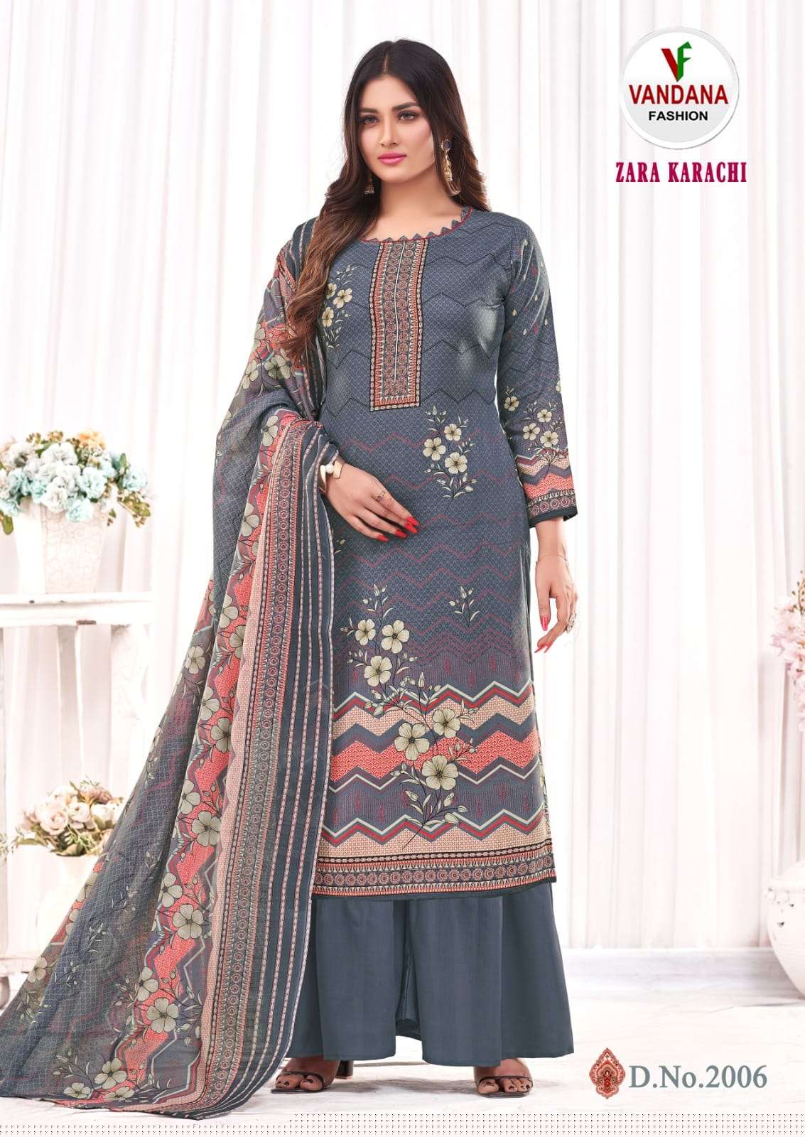 Zara Karachi Vol-2 By Vandana 2001 To 2010 Series Beautiful Festive Suits Colorful Stylish Fancy Casual Wear & Ethnic Wear Pure Cotton Digital Print Dresses At Wholesale Price