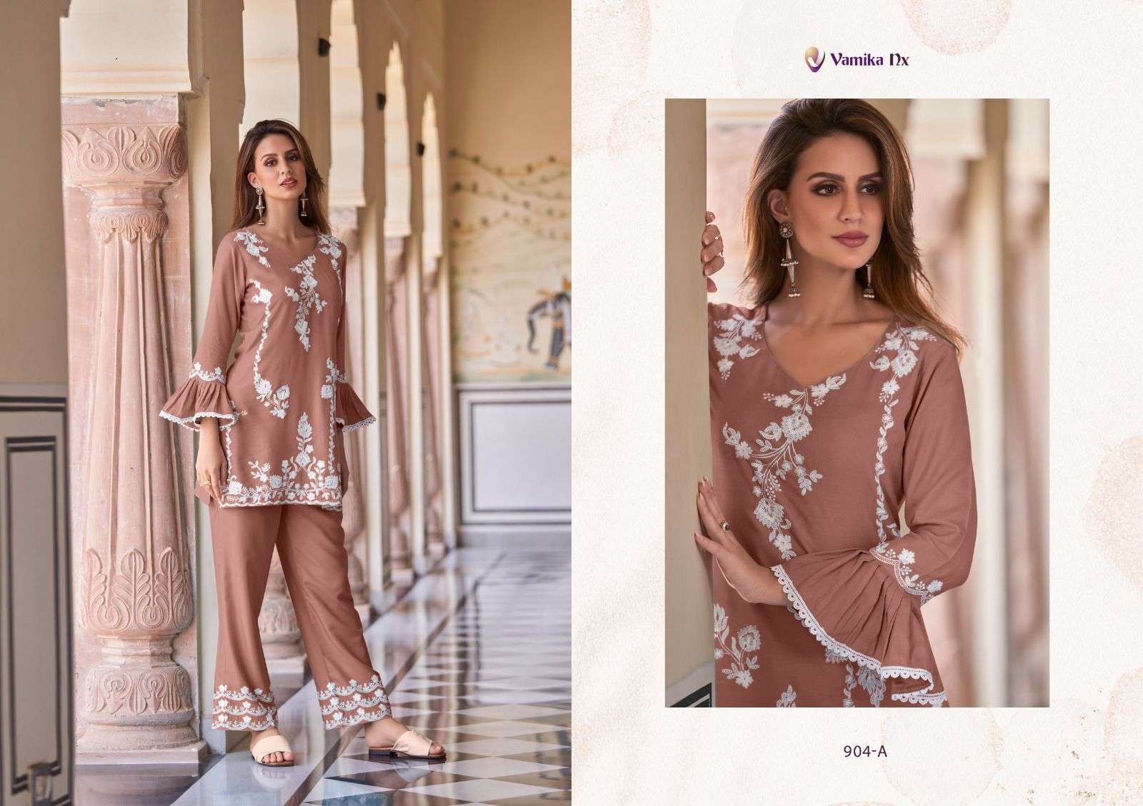 Vintage Gold By Vamika 904-A To 904-E Series Designer Stylish Fancy Colorful Beautiful Party Wear & Ethnic Wear Collection Heavy Rayon Kurtis With Bottom At Wholesale Price