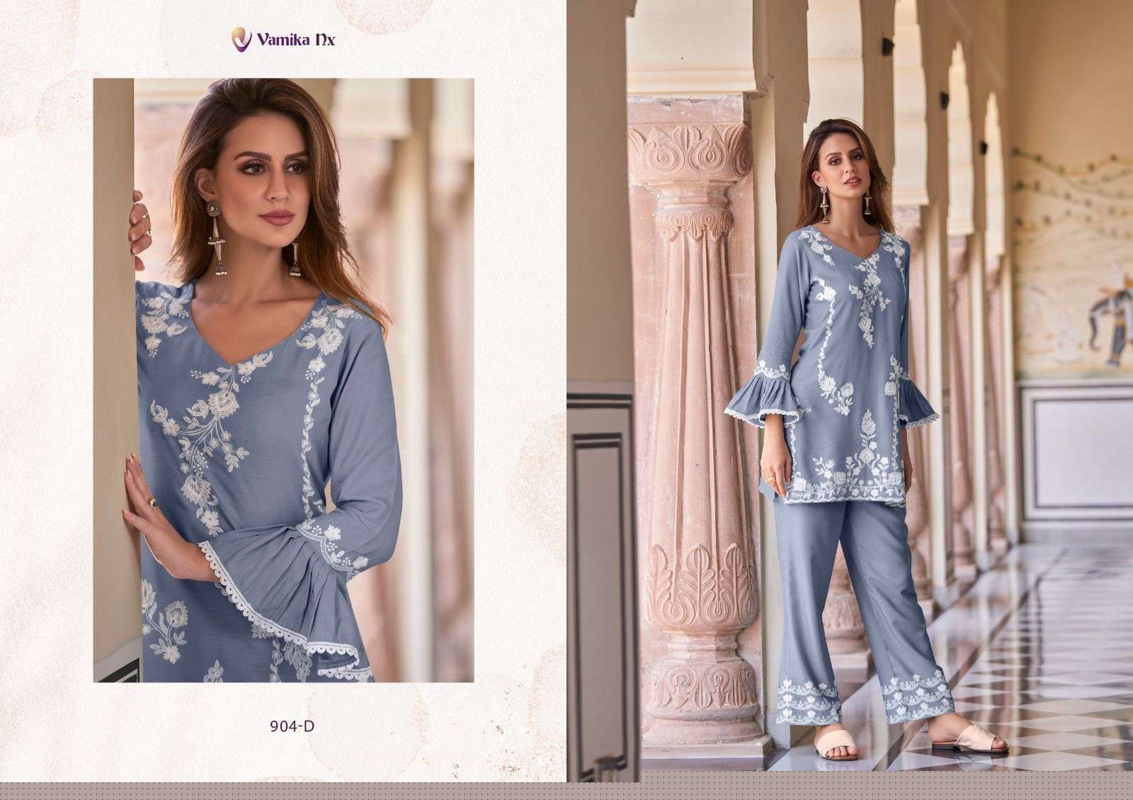 Vintage Gold By Vamika 904-A To 904-E Series Designer Stylish Fancy Colorful Beautiful Party Wear & Ethnic Wear Collection Heavy Rayon Kurtis With Bottom At Wholesale Price