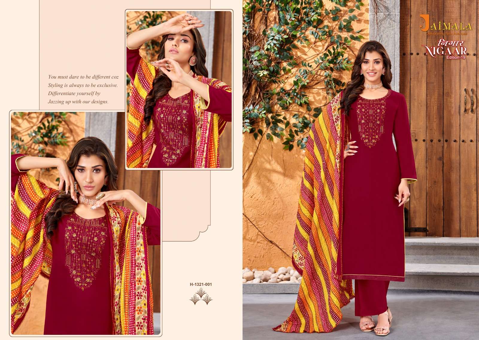Nigaar Vol-19 By Jaimala 1321-001 To 1321-008 Series Designer Festive Suits Beautiful Fancy Stylish Colorful Party Wear & Occasional Wear Pure Rayon Slub Dresses At Wholesale Price