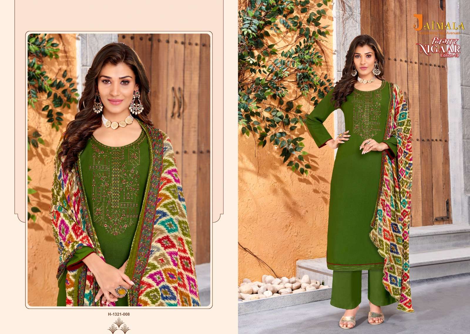 Nigaar Vol-19 By Jaimala 1321-001 To 1321-008 Series Designer Festive Suits Beautiful Fancy Stylish Colorful Party Wear & Occasional Wear Pure Rayon Slub Dresses At Wholesale Price
