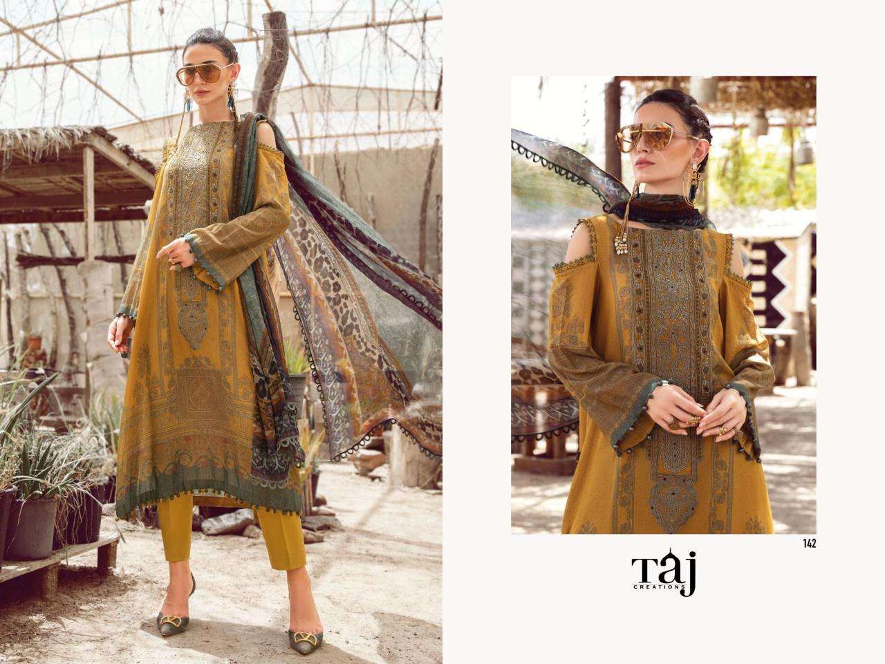Al Zohaib By Taj Creations 141 To 142 Series Pakistani Suits Beautiful Fancy Colorful Stylish Party Wear & Occasional Wear Pure Cotton With Embroidery Dresses At Wholesale Price