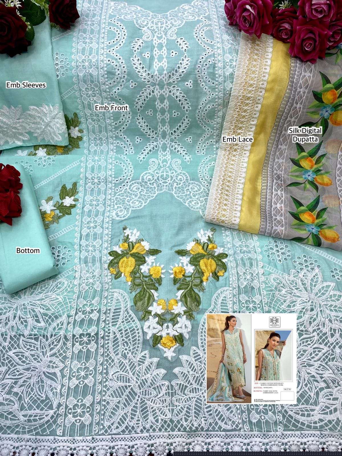 Mushq Hit Design 137-B By Mushq Designer Pakistani Suits Beautiful Stylish Fancy Colorful Party Wear & Occasional Wear Pure Cotton Embroidered Dresses At Wholesale Price