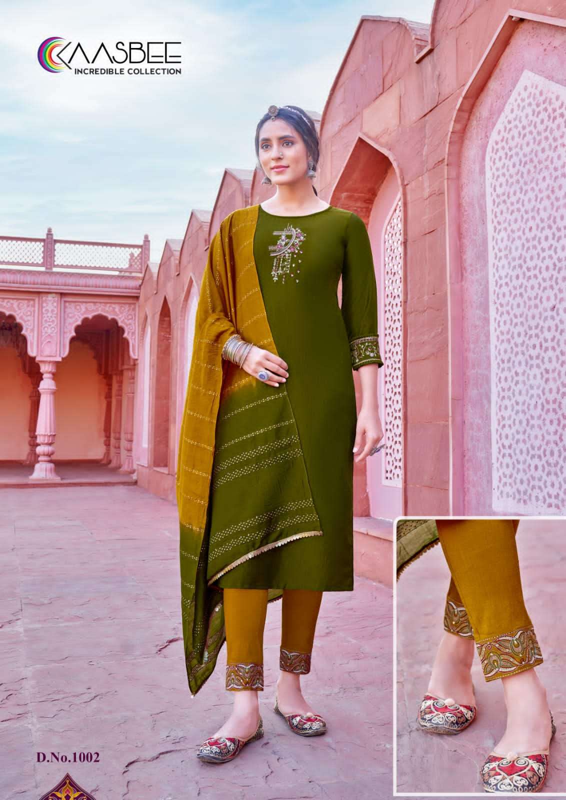 Rajwadi Vol-1 By Kaasbee 1001 To 1006 Series Beautiful Stylish Festive Suits Fancy Colorful Casual Wear & Ethnic Wear & Ready To Wear Pure Viscose Chinnon Dresses At Wholesale Price
