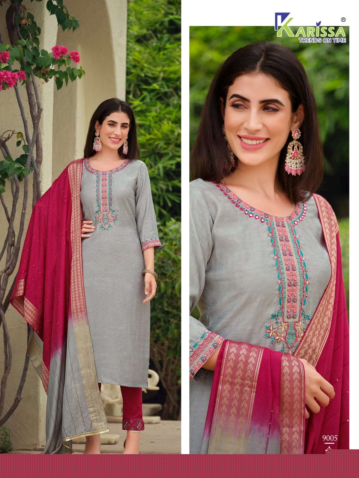 Nora By Karissa 9001 To 9006 Series Beautiful Sharara Suits Colorful Stylish Fancy Casual Wear & Ethnic Wear Viscose Silk Dresses At Wholesale Price