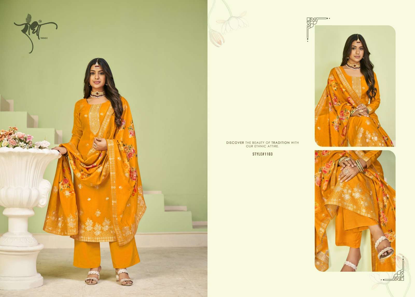 Pallavi By Radha Trendz 1101 To 1105 Series Beautiful Festive Suits Colorful Stylish Fancy Casual Wear & Ethnic Wear Viscose Dola Jacquard Dresses At Wholesale Price