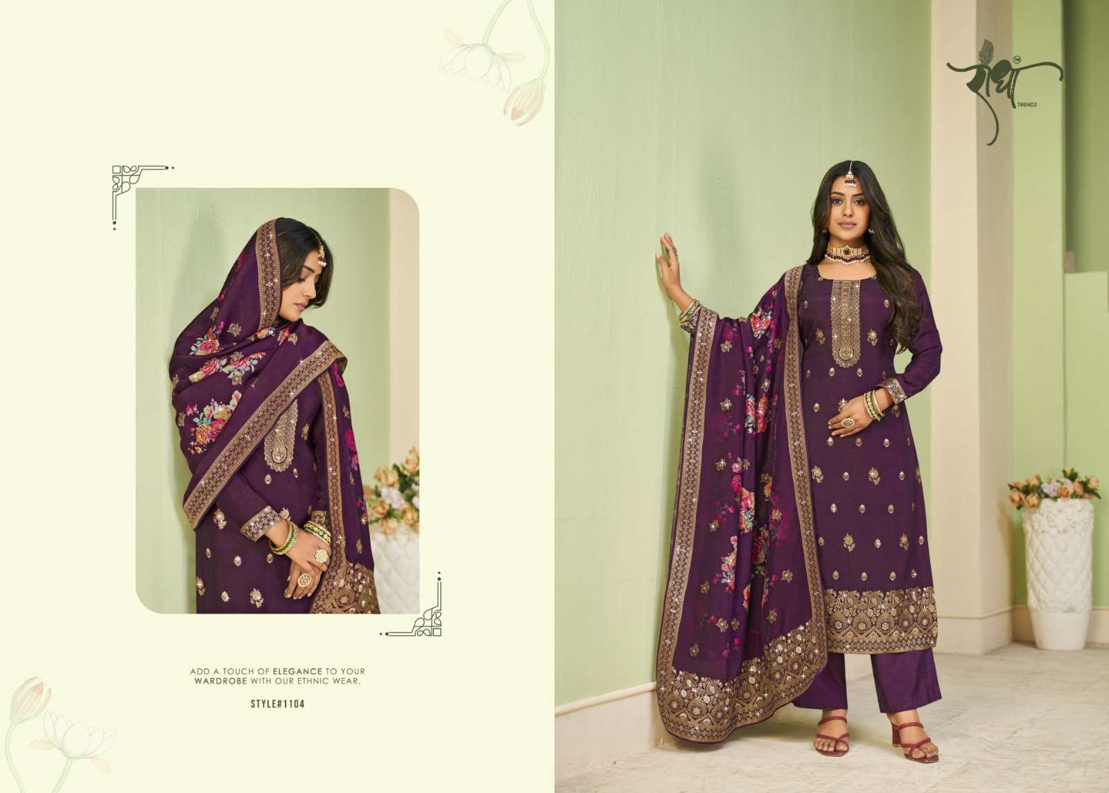 Pallavi By Radha Trendz 1101 To 1105 Series Beautiful Festive Suits Colorful Stylish Fancy Casual Wear & Ethnic Wear Viscose Dola Jacquard Dresses At Wholesale Price