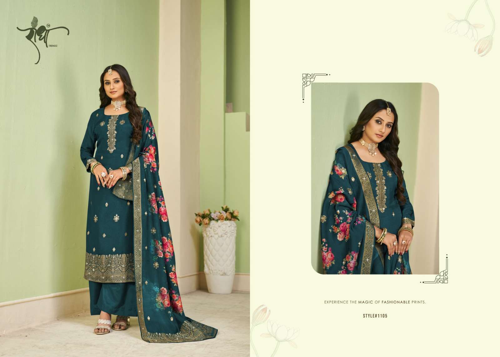 Pallavi By Radha Trendz 1101 To 1105 Series Beautiful Festive Suits Colorful Stylish Fancy Casual Wear & Ethnic Wear Viscose Dola Jacquard Dresses At Wholesale Price