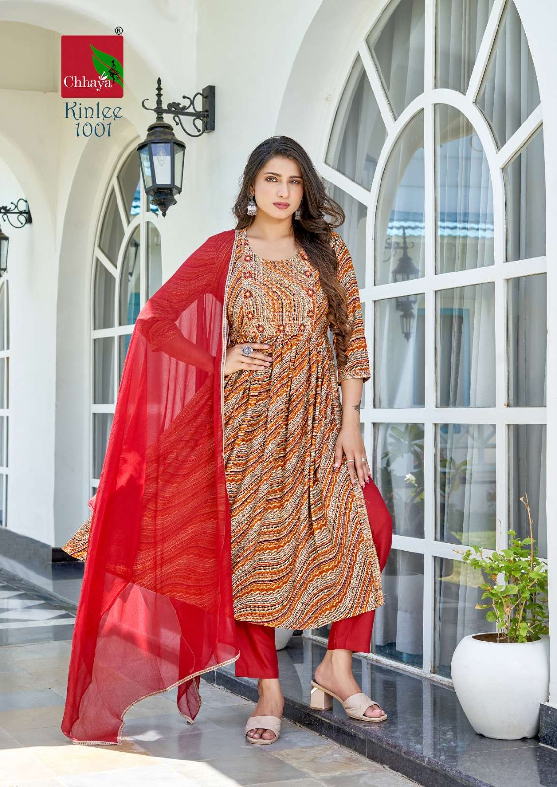 Kinlee By Chhaya 1001 To 1006 Series Beautiful Festive Collection Suits Stylish Fancy Colorful Casual Wear & Ethnic Wear Rayon Print Dresses At Wholesale Price