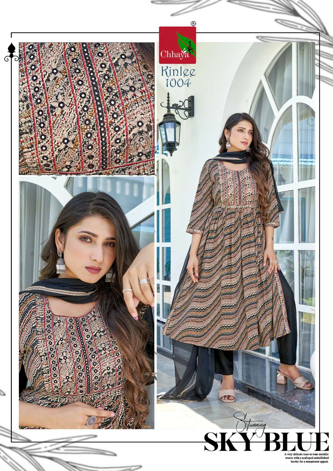 Kinlee By Chhaya 1001 To 1006 Series Beautiful Festive Collection Suits Stylish Fancy Colorful Casual Wear & Ethnic Wear Rayon Print Dresses At Wholesale Price