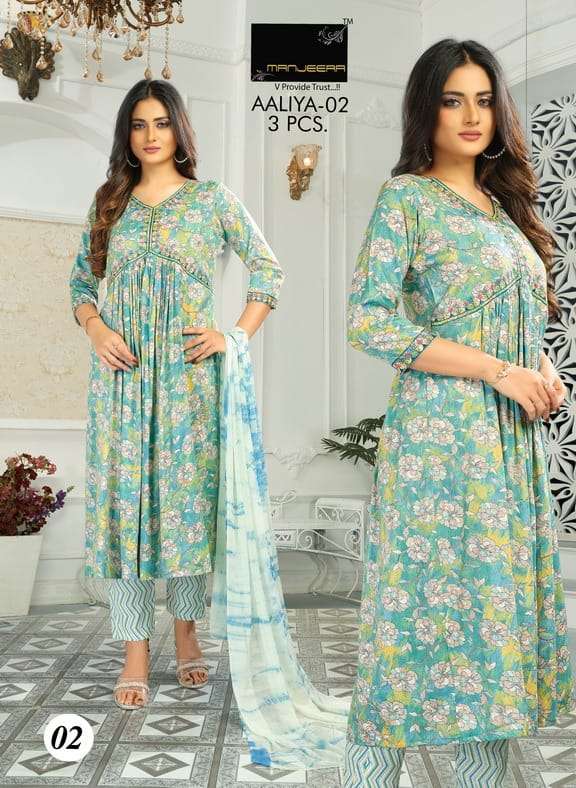 Aaliya Vol-2 By Manjeera 01 To 08 Series Designer Festive Suits Collection Beautiful Stylish Fancy Colorful Party Wear & Occasional Wear Capsule Print Dresses At Wholesale Price