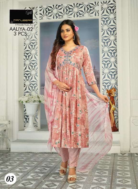 Aaliya Vol-2 By Manjeera 01 To 08 Series Designer Festive Suits Collection Beautiful Stylish Fancy Colorful Party Wear & Occasional Wear Capsule Print Dresses At Wholesale Price