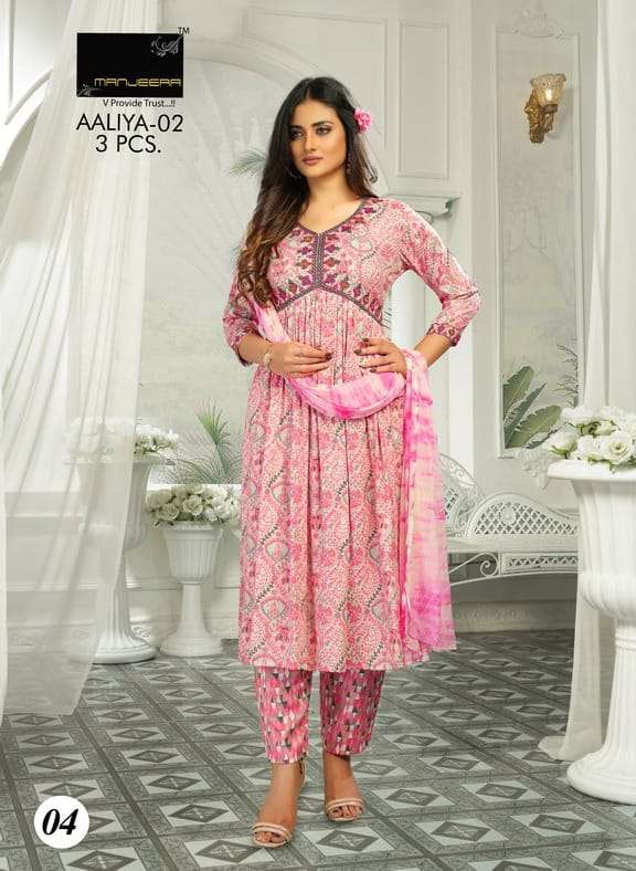 Aaliya Vol-2 By Manjeera 01 To 08 Series Designer Festive Suits Collection Beautiful Stylish Fancy Colorful Party Wear & Occasional Wear Capsule Print Dresses At Wholesale Price