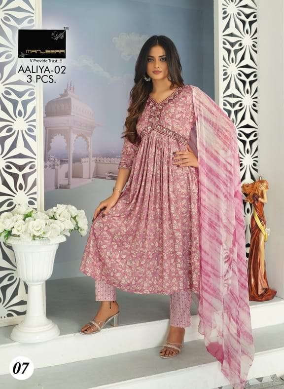 Aaliya Vol-2 By Manjeera 01 To 08 Series Designer Festive Suits Collection Beautiful Stylish Fancy Colorful Party Wear & Occasional Wear Capsule Print Dresses At Wholesale Price