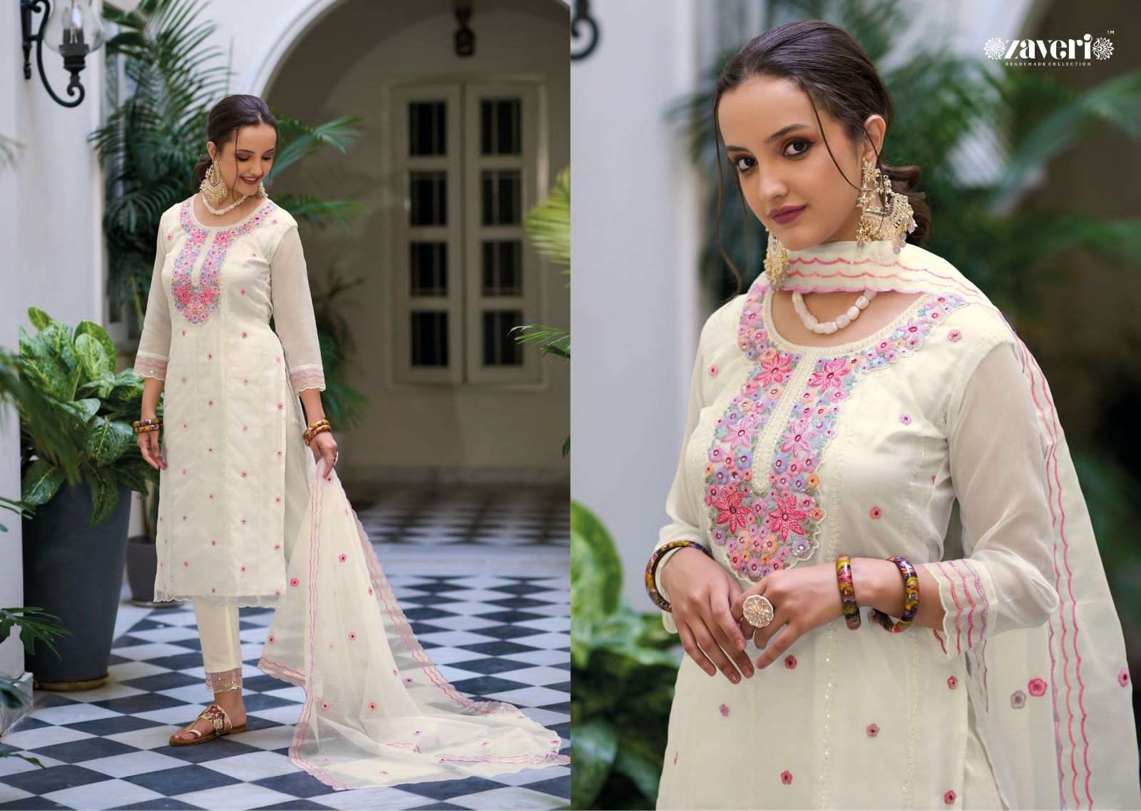 Eliza By Zaveri 1175 To 1178 Series Designer Festive Suits Collection Beautiful Stylish Fancy Colorful Party Wear & Occasional Wear Organza Embroidered Dresses At Wholesale Price