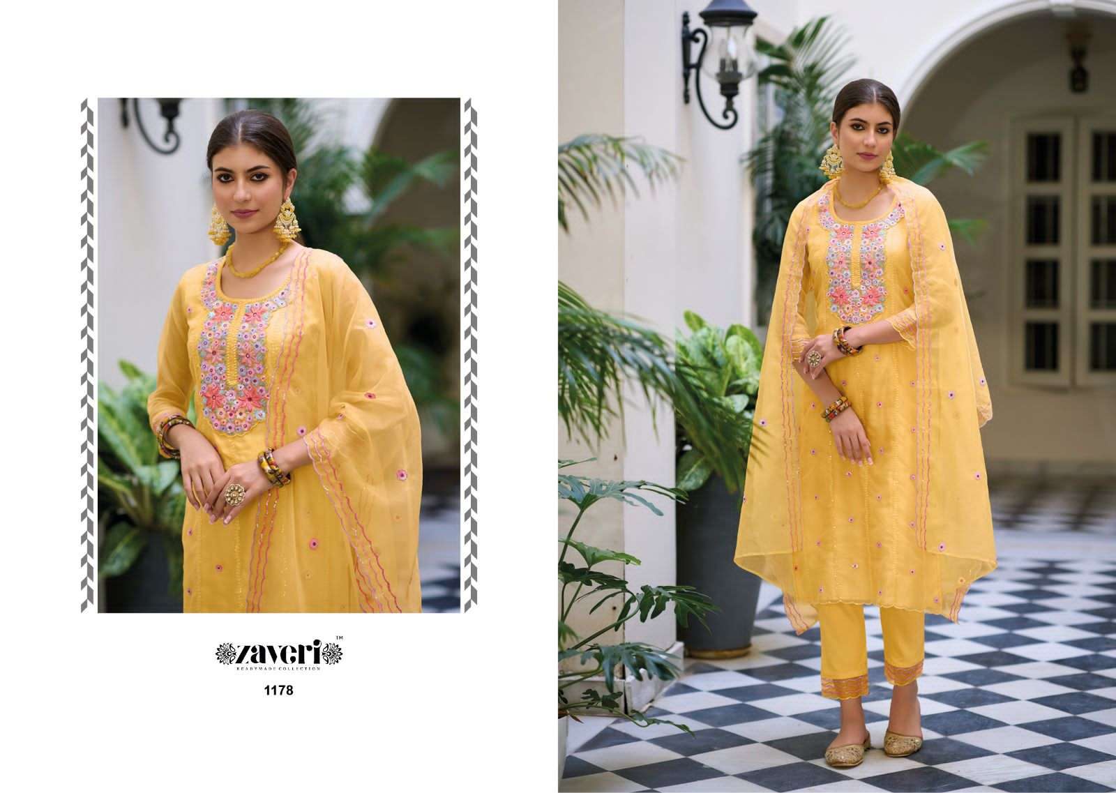 Eliza By Zaveri 1175 To 1178 Series Designer Festive Suits Collection Beautiful Stylish Fancy Colorful Party Wear & Occasional Wear Organza Embroidered Dresses At Wholesale Price