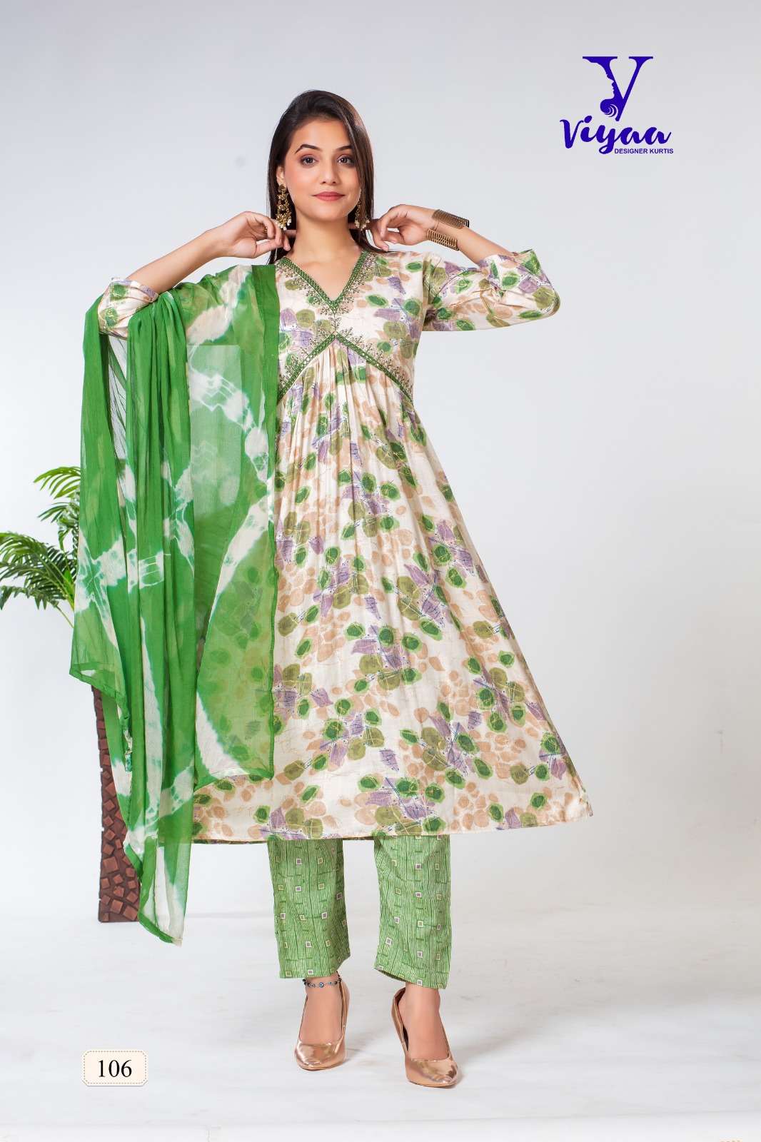 Rangmanch Vol-1By Viyaa Designer 101 To 106 Series Beautiful Suits Colorful Stylish Fancy Casual Wear & Ethnic Wear Pure Rayon Print Dresses At Wholesale Price