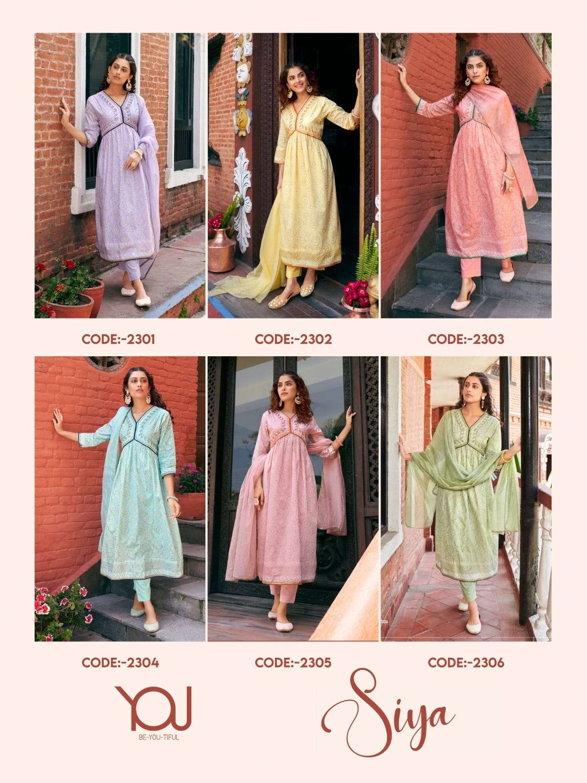 Siya By You 2301 To 2306 Series Beautiful Suits Colorful Stylish Fancy Casual Wear & Ethnic Wear Pure Mal Cotton Dresses At Wholesale Price